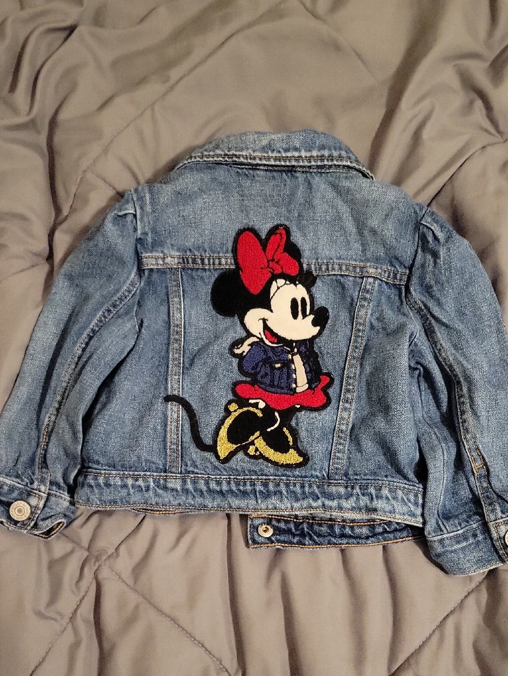 Disney Girls Light Blue Denim Jacket with Minnie Patch